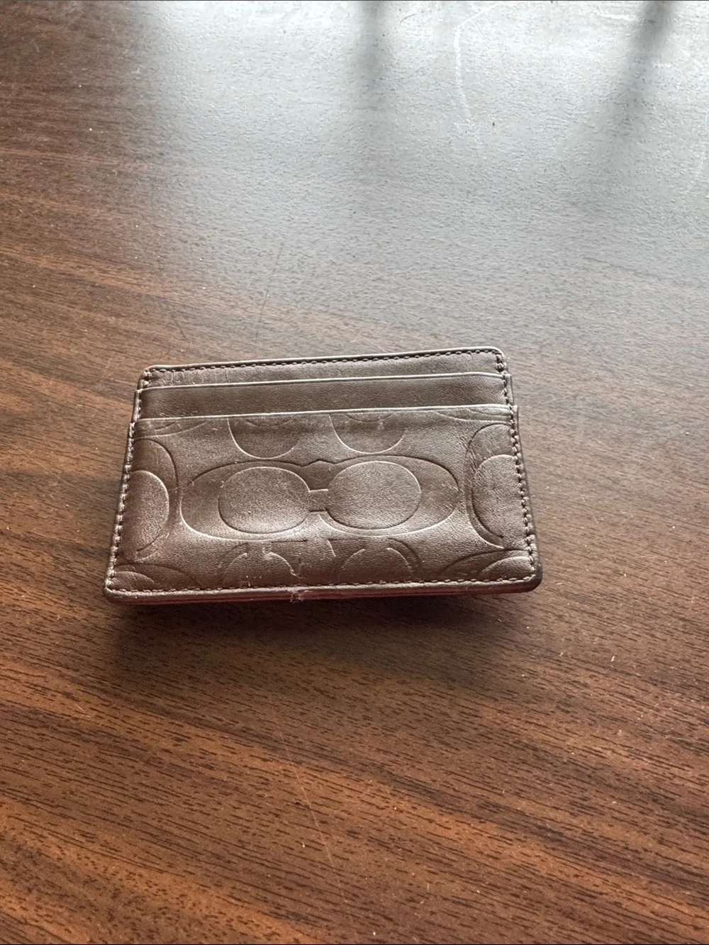 Men's Brown Leather Card Holder with Snap Money Clip